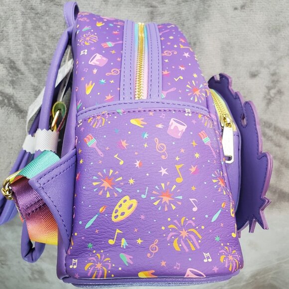 2025 Disney Parks Loungefly Epcot Festival Of The Arts Figment Backpack & Ears! - Picture 12 of 16